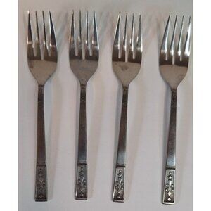 OXH69 Oxford Hall Fleur De Lis Japan Salad Fork Lot 4 Flatware